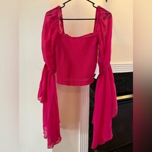 NWT Pink Smocked Top